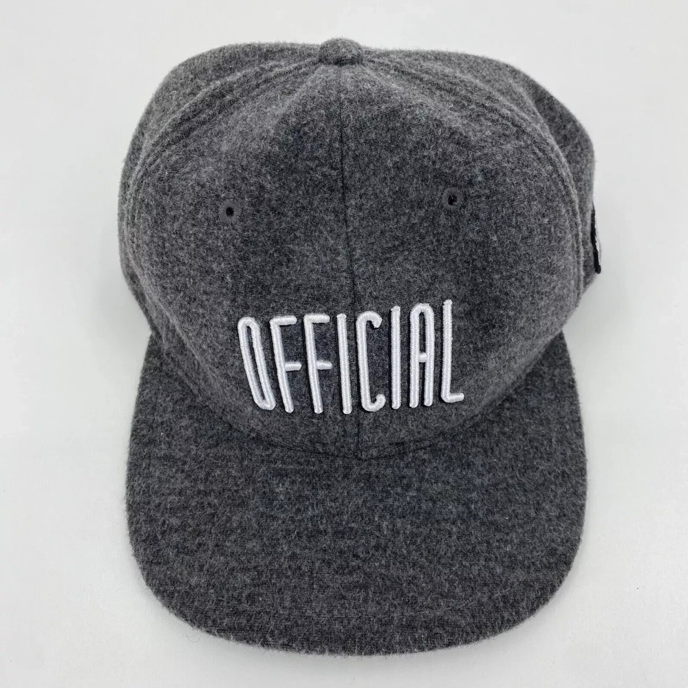 Official Crown of Laurel Mens Grey Wool Snapback Hat Embroidered Logo Cap